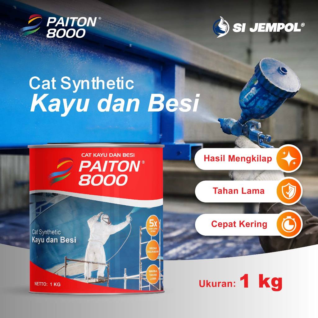 Cat Kayu dan Besi Murah merk Paiton 8000 Finish Kilap Glossy Tahan Panas & Hujan 1 KG