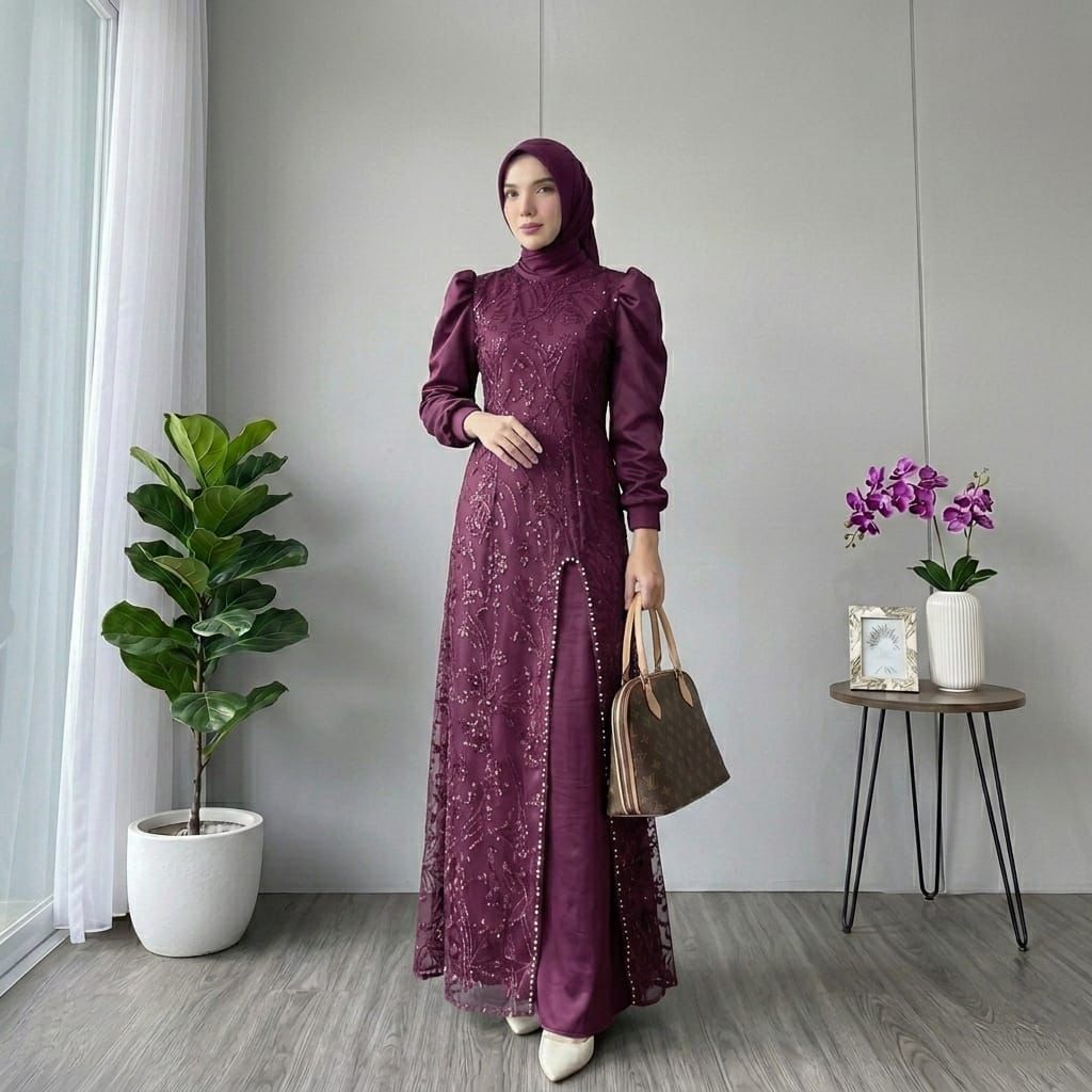 MAXI NAURA (M-XXXL) GAMIS MURAH GAMIS PESTA GAMIS BRUKAT GAMIS LEBARAN GAMIS KONDANGAN PESTA SERAGAM
