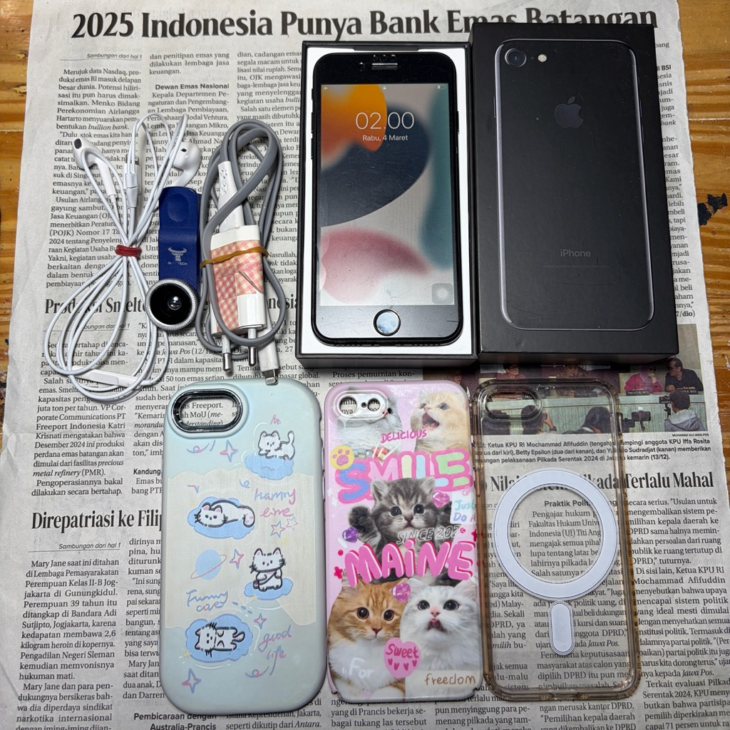 hp iphone 7 ori apple vinta9e 128gb black fullset normal digicam prlvd