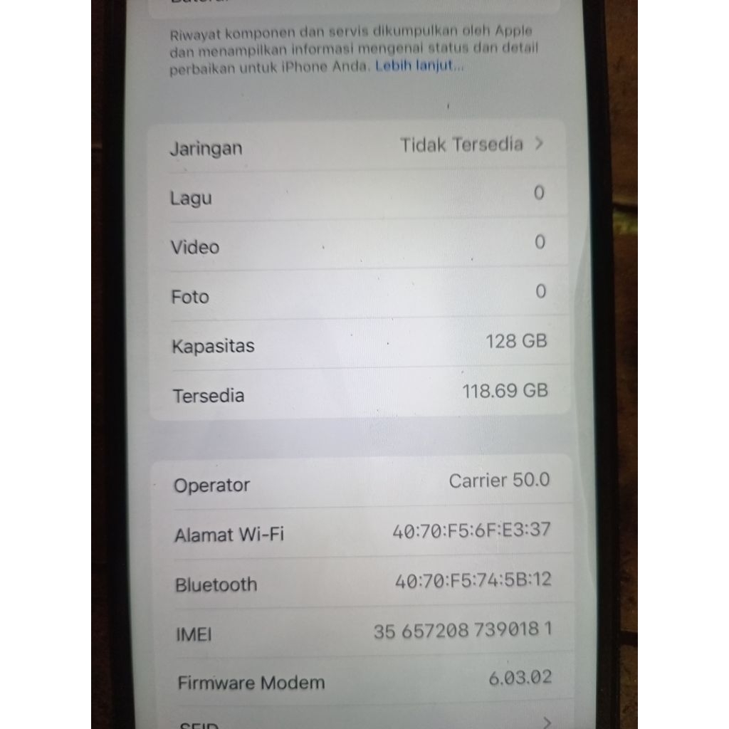 mesin iphone 7 plus 128gb bypass cell