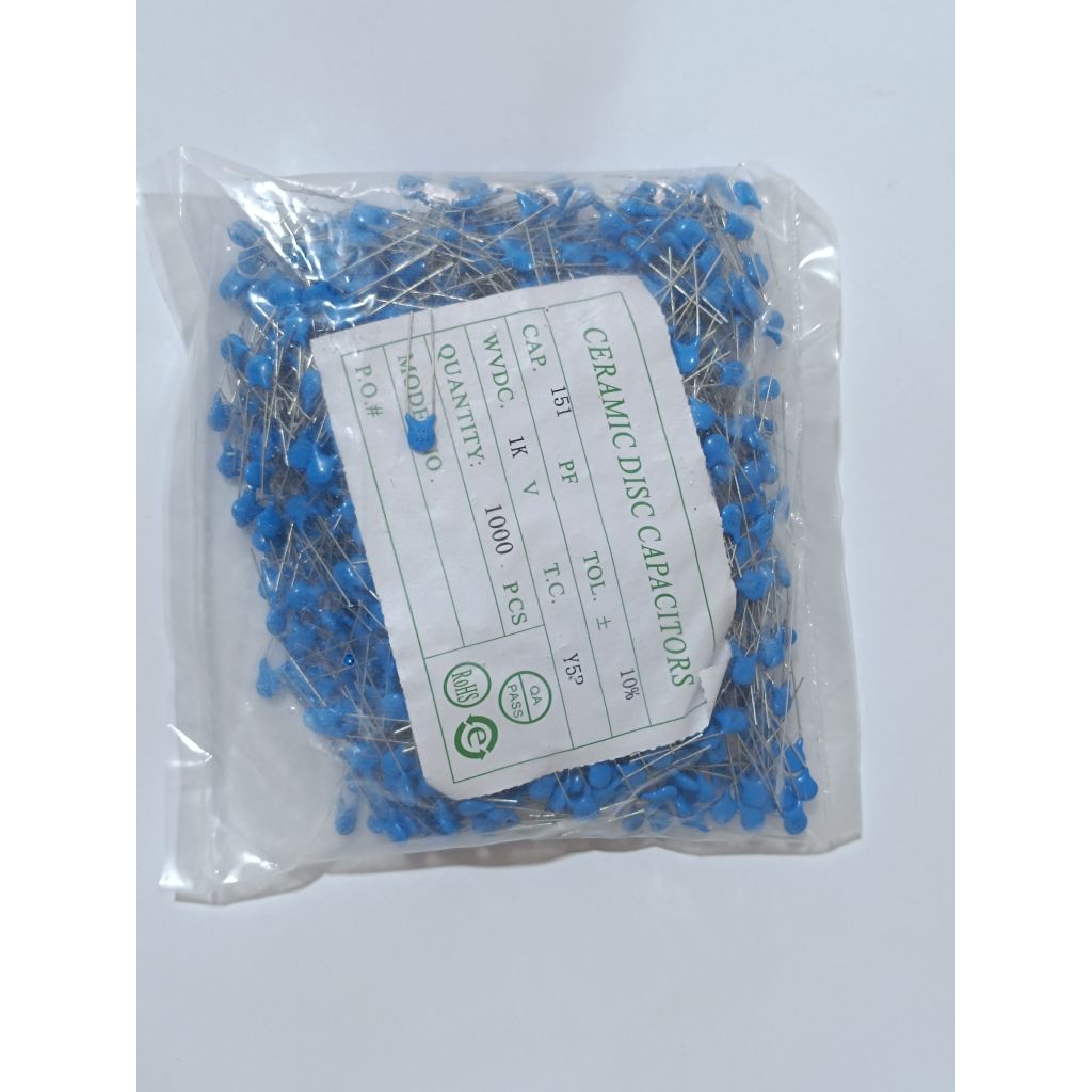 1.000 pcs Kapasitor keramik 151 1kv capacitor ceramic 150 pf 1 kv