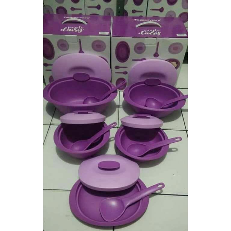 tupperware blossom ungu  daisy tempat saji prasmanan ungu