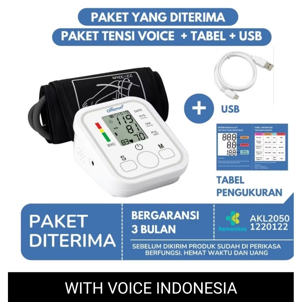 Taff omicron Tensimeter Digital Lengan Atas dengan Desain Portabel dan Mudah Digunakan