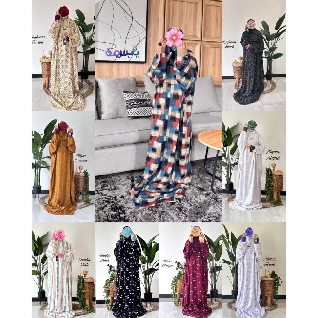 Mukena terusan motif terompah hadromaut yabasmah collection