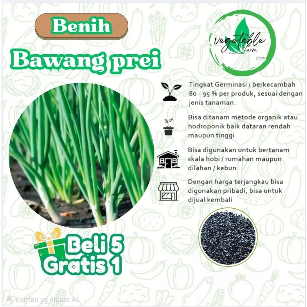 Benih Daun Bawang Prei Hidroponik