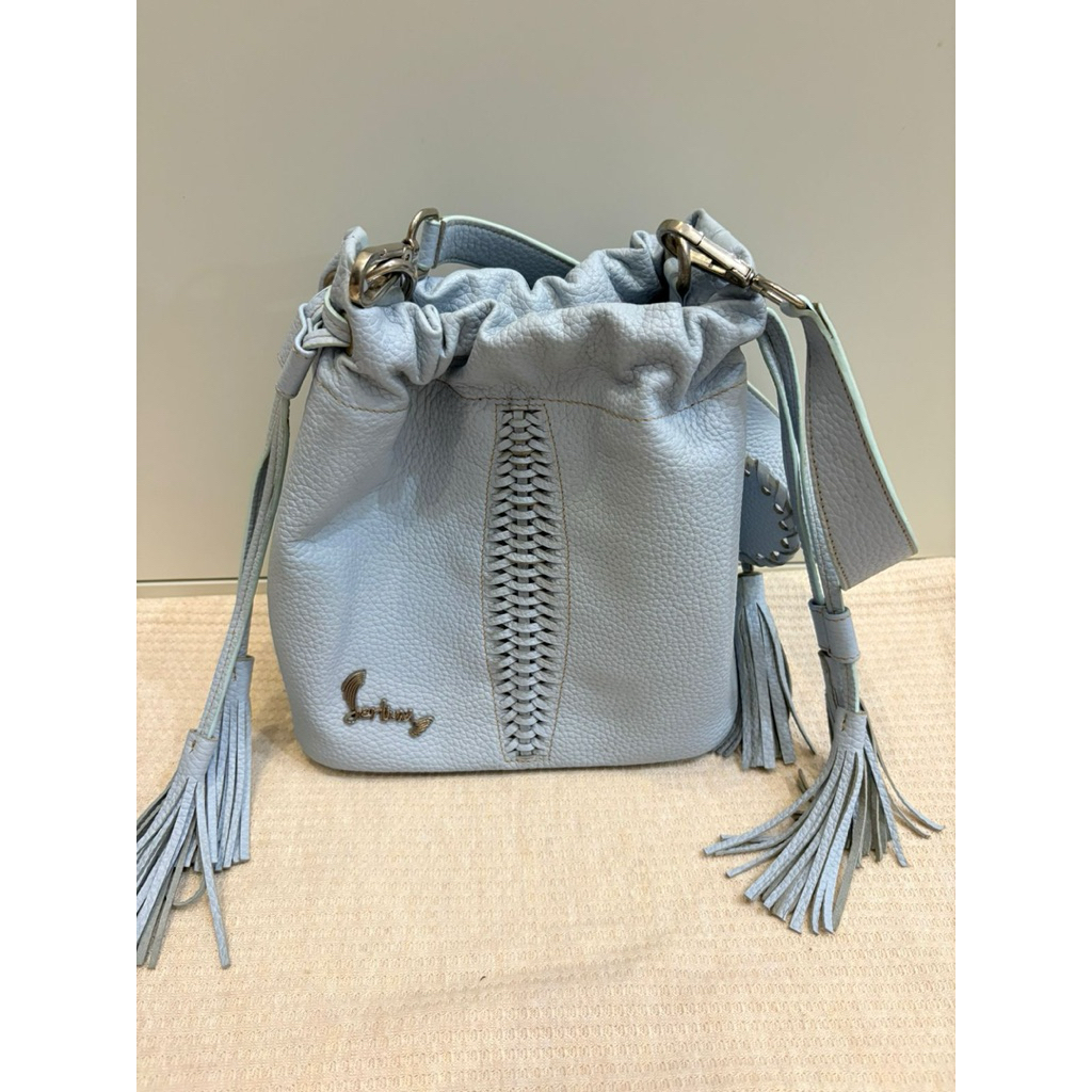 PL tas kulit asli dari serlium leather warna baby blue