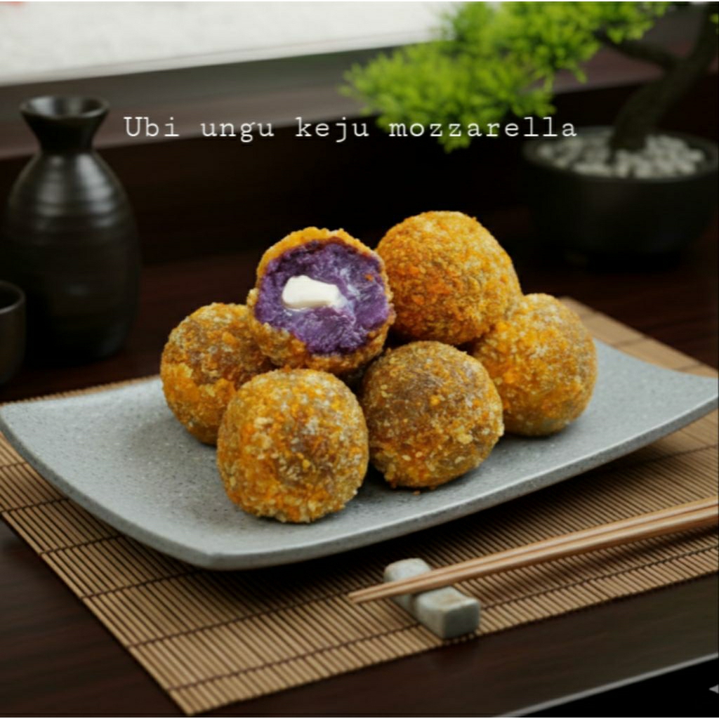 Bola Ubi Ungu Keju Mozzarella Cheese | Frozen Tanpa bahan pengawet