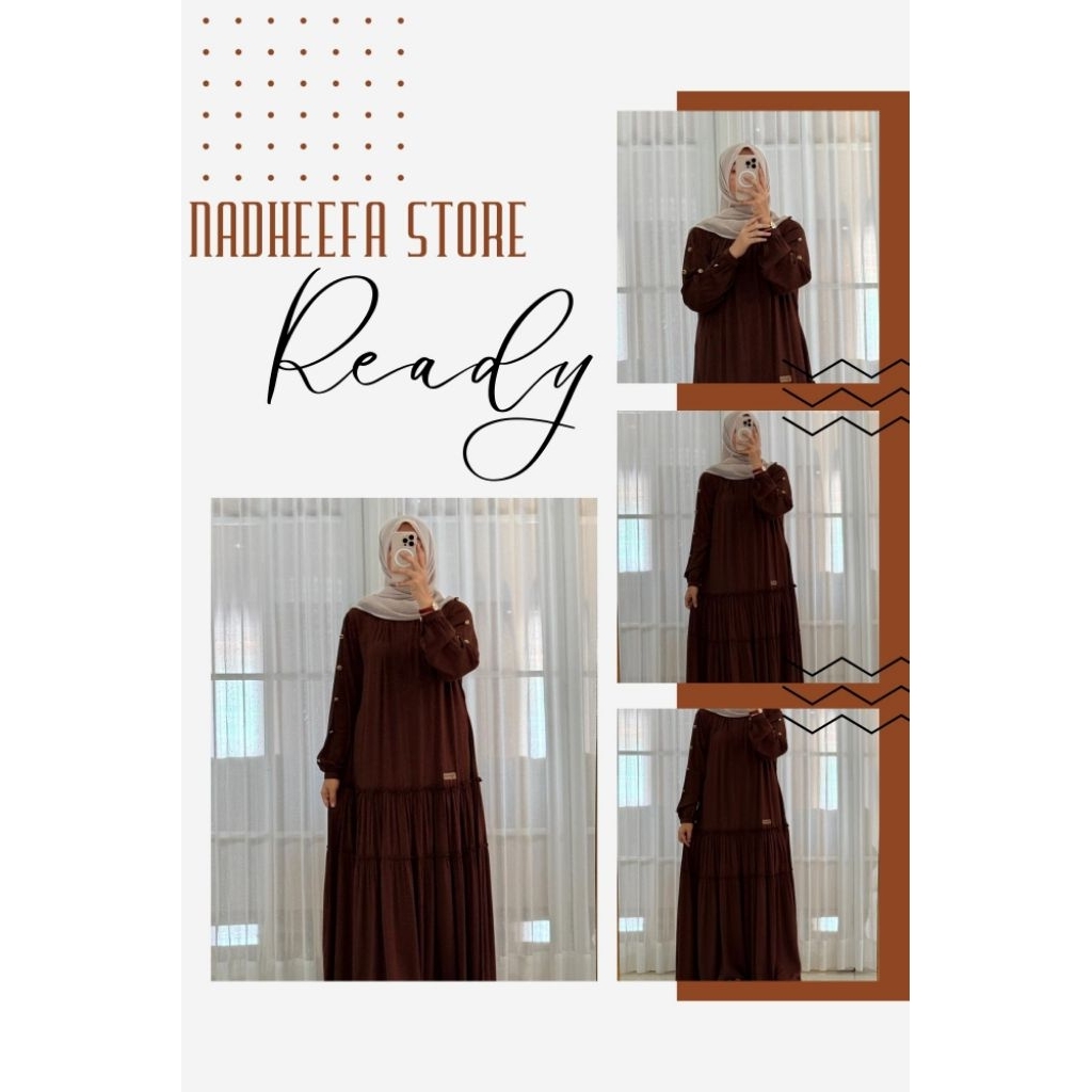 NADHEEFA STORE GAMIS TWILL MARET SERIES MAHOGANY KANCING