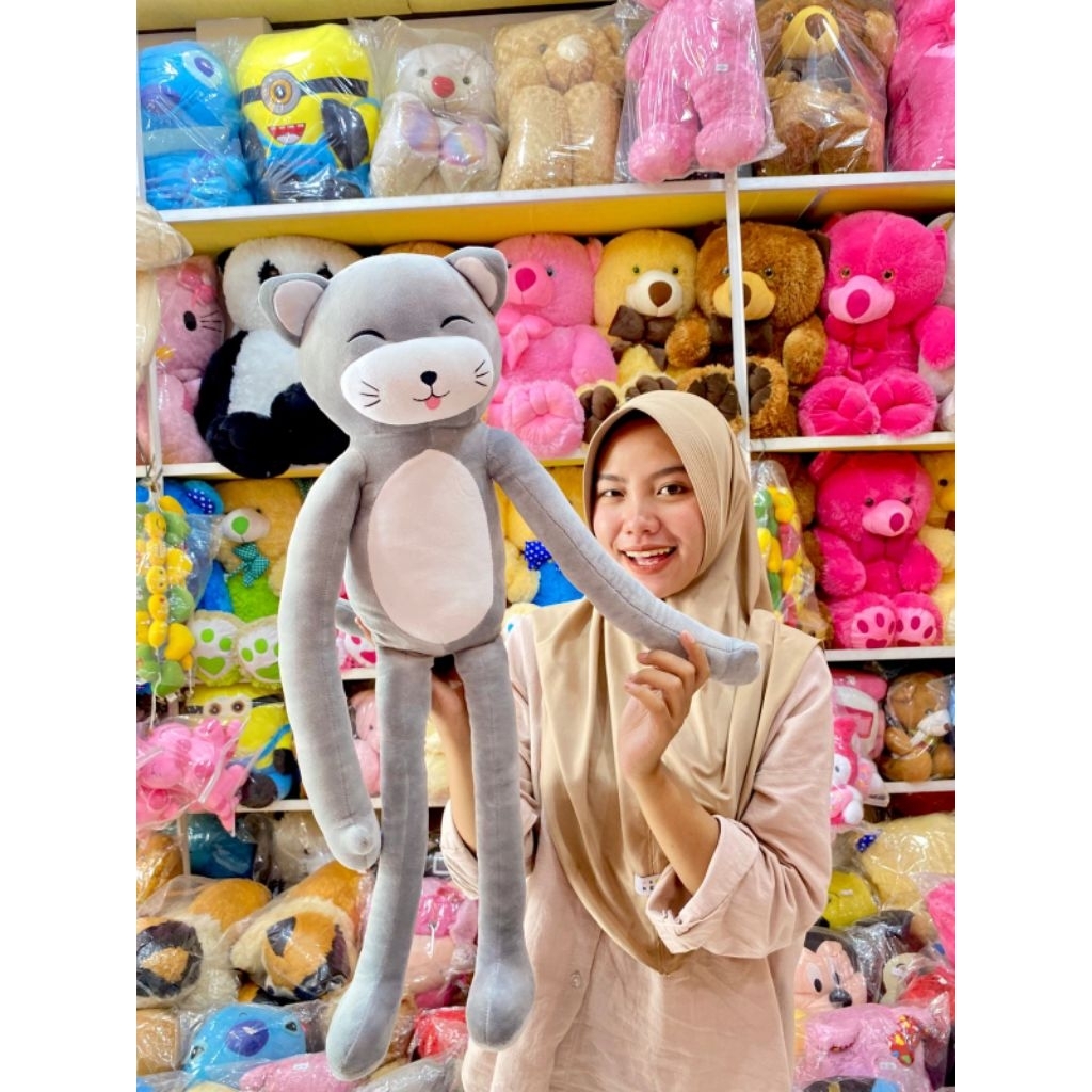 Boneka Cat Long Hand Plush Toy  Boneka Kucing berdiri tangan kaki panjang Lucu Bahan Lentur Lembut K