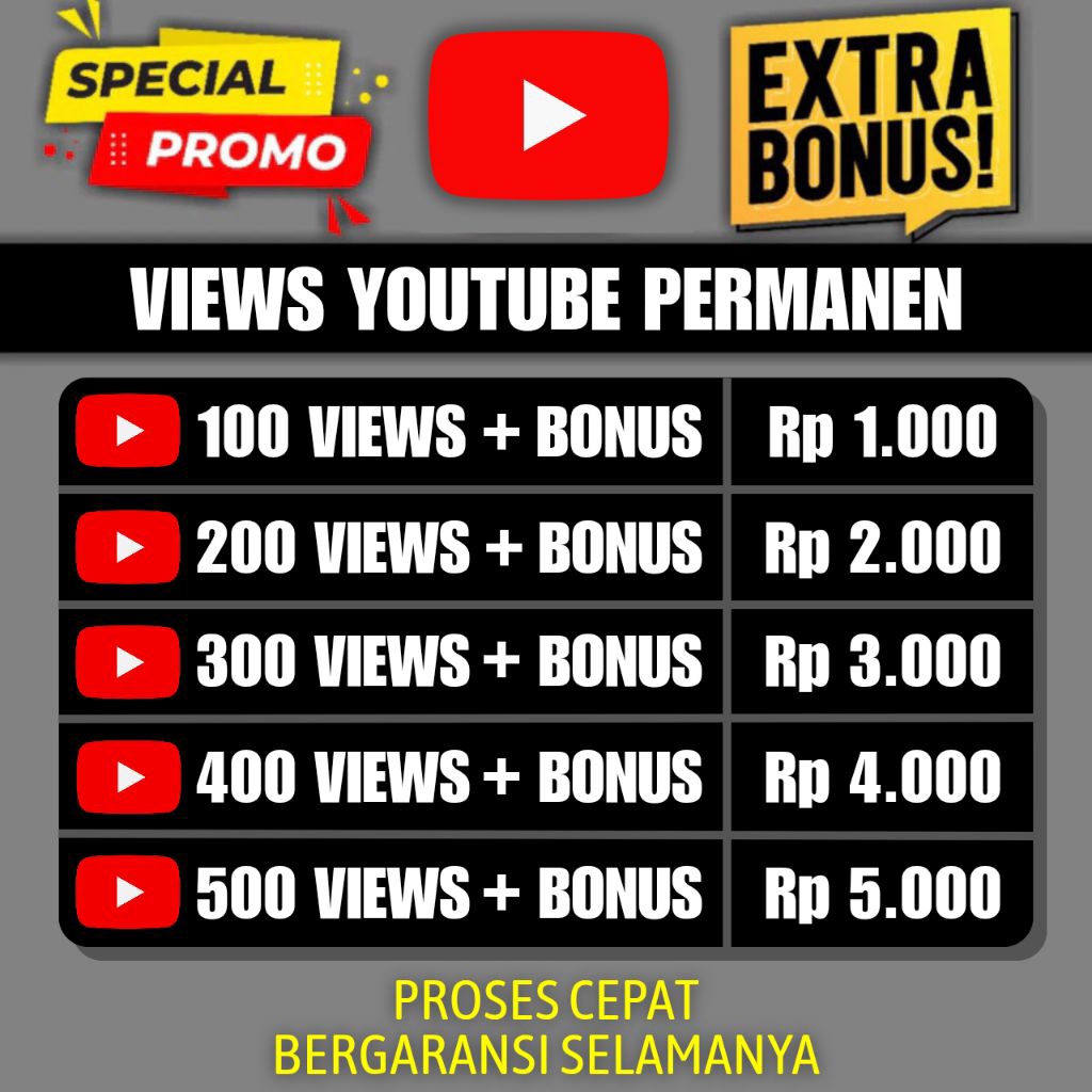 Views YouTube Video & Shorts Aktif | View YT Murah | Proses Cepat