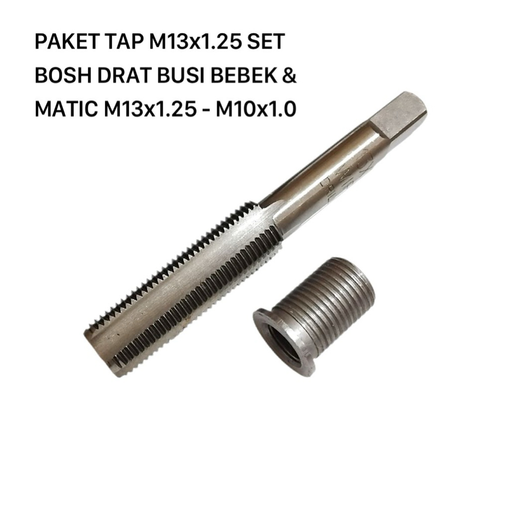 paket tap M13x1.25 set bosh drat busi bebek matic M13x1.25 - M10x1.0