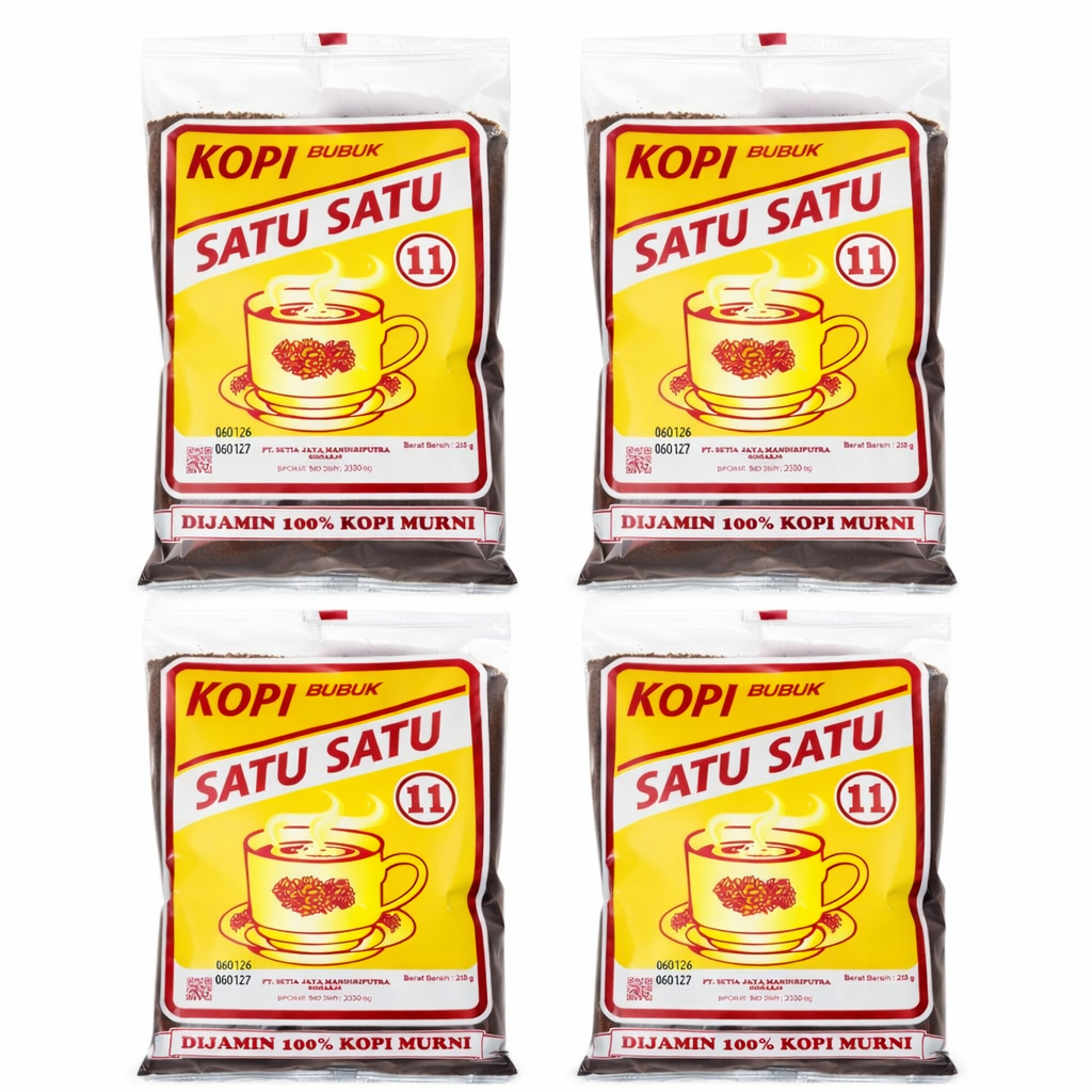 Kopi Bubuk Satu Satu 1 kg (4 bgks) | Kopi Hitam Asli | 100% Kopi Murni Tradisional