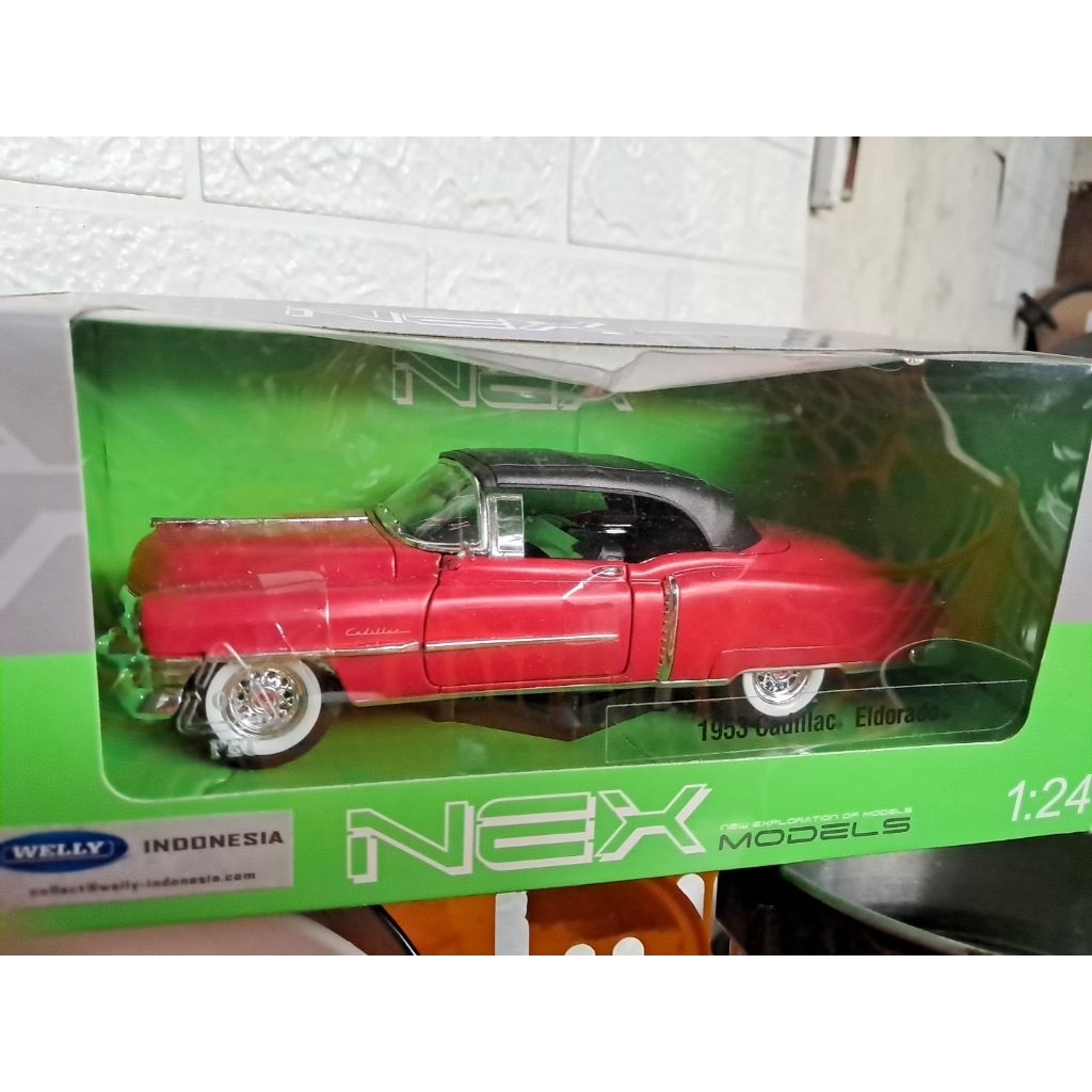 Diecast Miniatur mobil cadillac cadilac welly eldorado 1953 mini atur die cast dikes cocok pajangan 