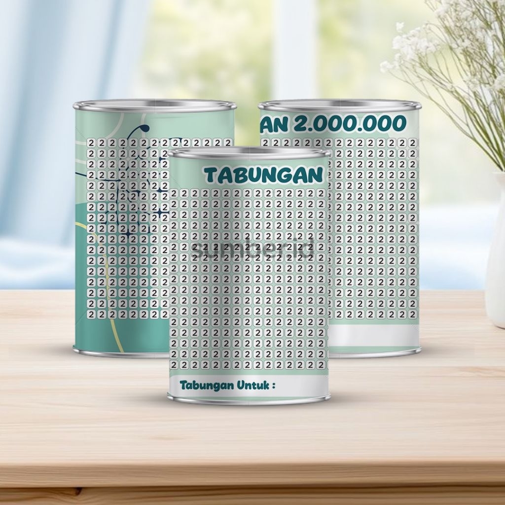 Celengan target 2juta pecahan 2k permanen buka tutup tabungan mini ukuran 10 cm x 8 cm lucu murah co