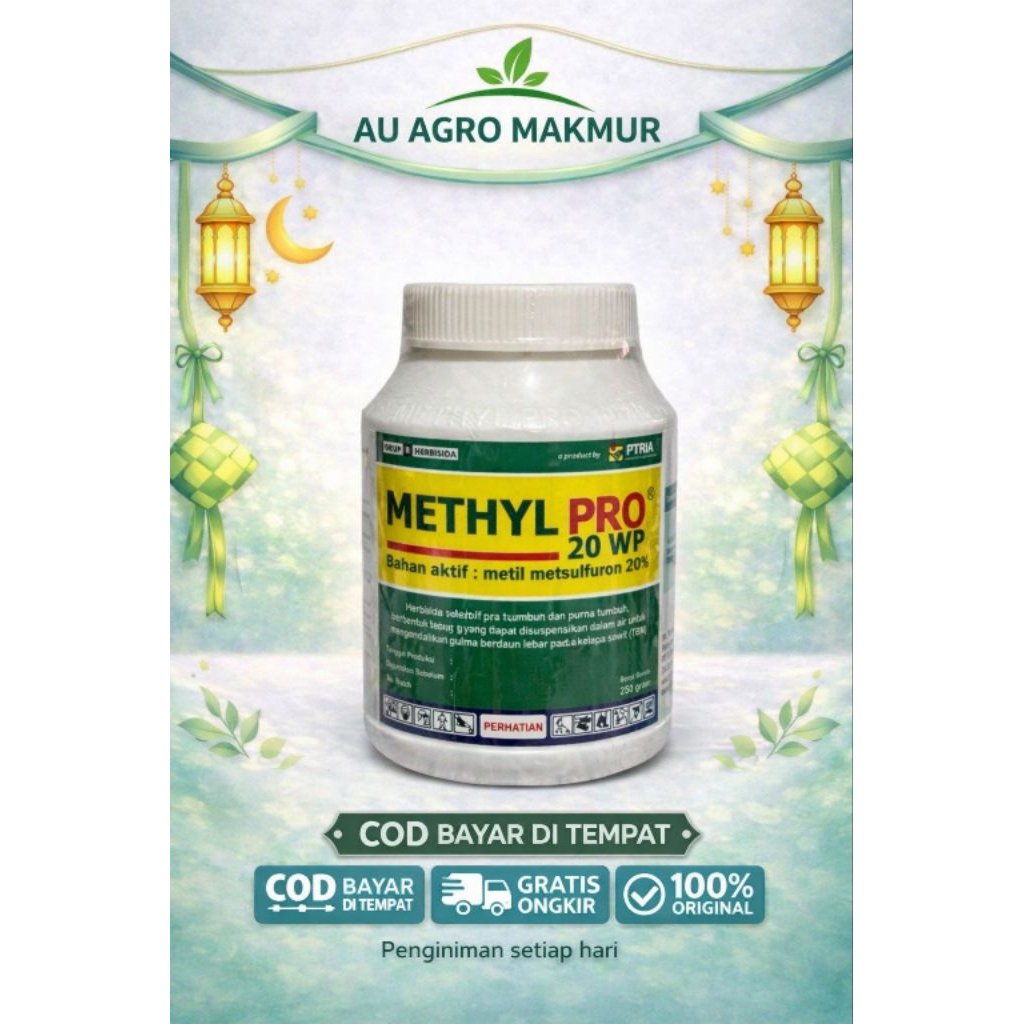 Methyl Pro 20 WP 250gr Metil Metsulfuron 20% Herbisida Gulma Kebun Sawit dan Pertanian