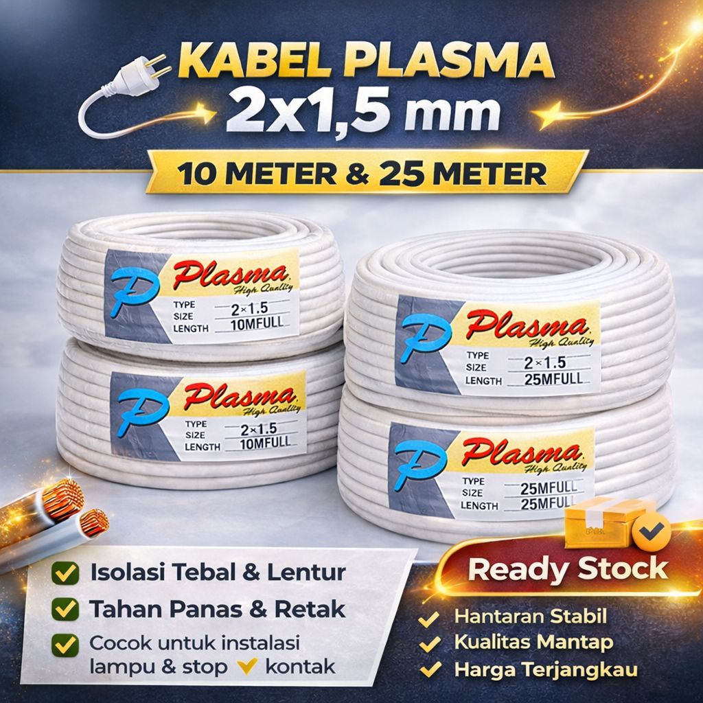Kabel listrik 2x1.5 10meter kabel kawat kabel tunggal
