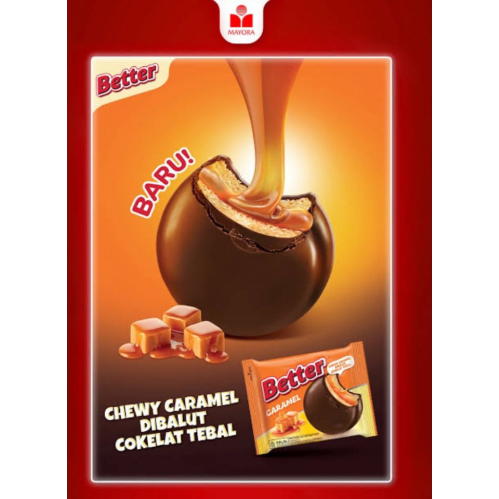 10 Sachet Biskuit Wafel Better Karamel - Coklat Gurih, Krim Vanilla Lembut, Kemasan Praktis