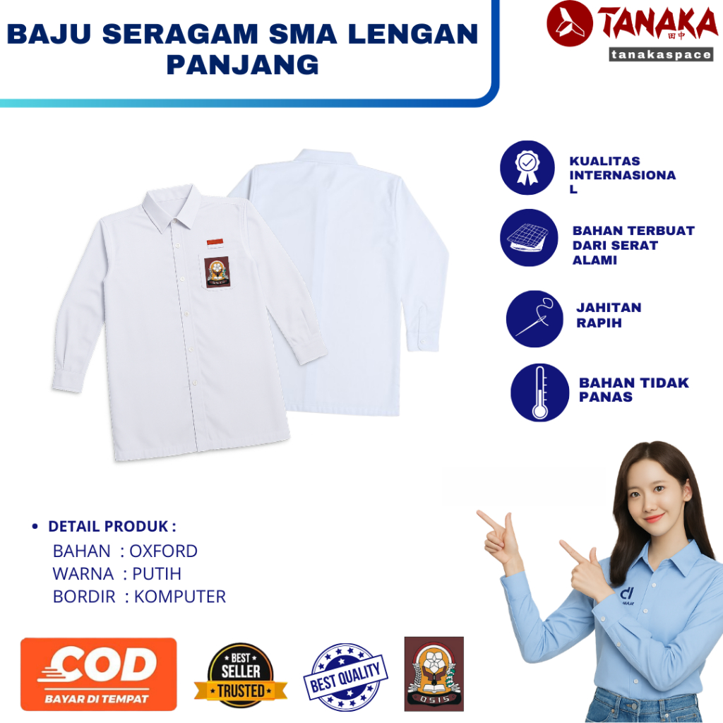BAJU SERAGAM SMA LENGAN PANJANG MURAH | SERAGAM SMA MURAH BAJU SERAGAM SMA