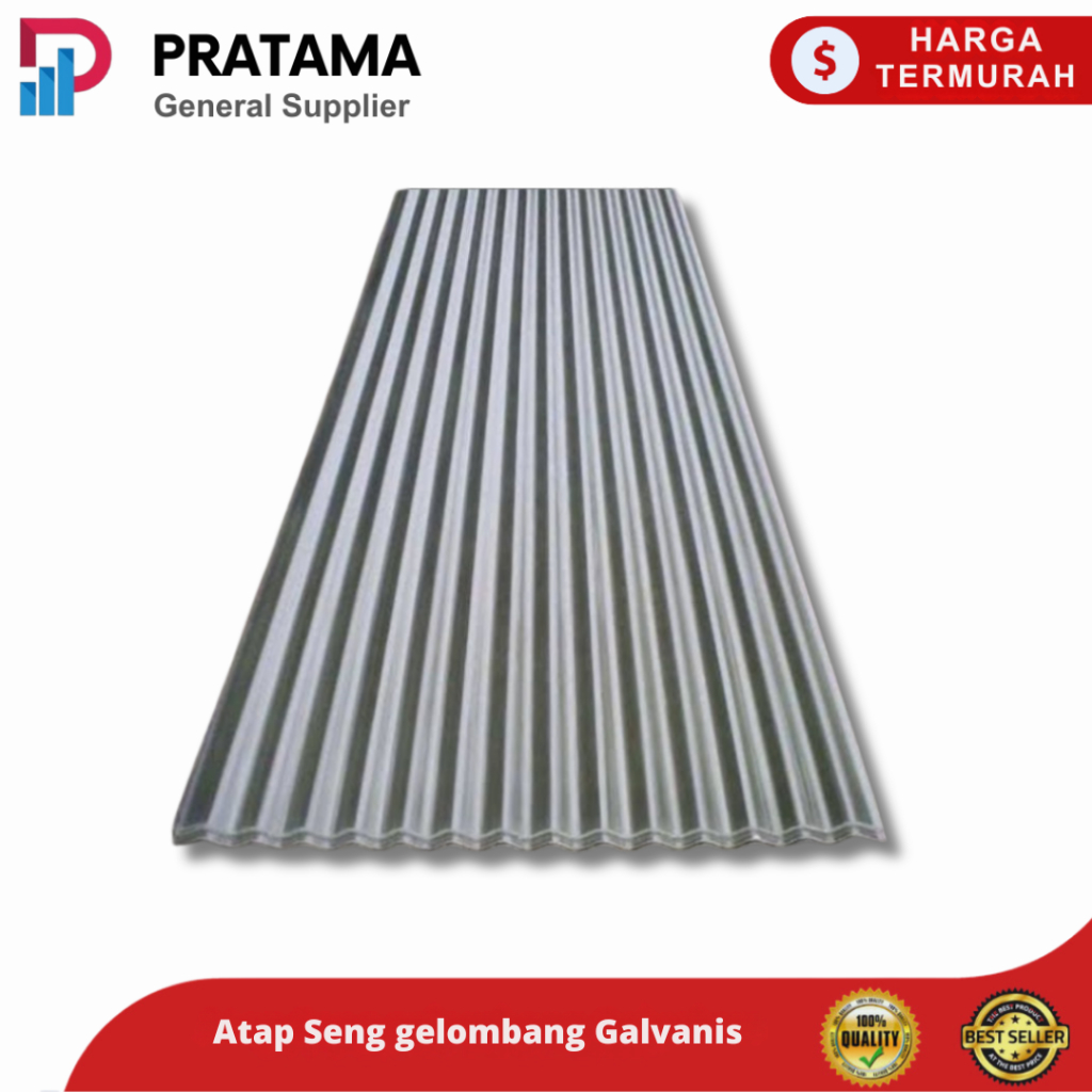 Atap seng Galvanis / Seng gelombang silver 0.2 mm / surabaya