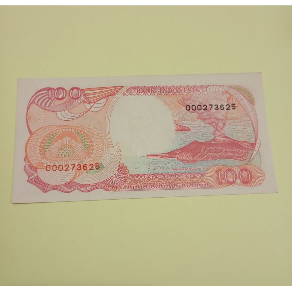 No Cantik Uang kertas kuno Indonesia Asli 100 phinisi, tahun 1992 seri seperti tanpa Huruf (angka se