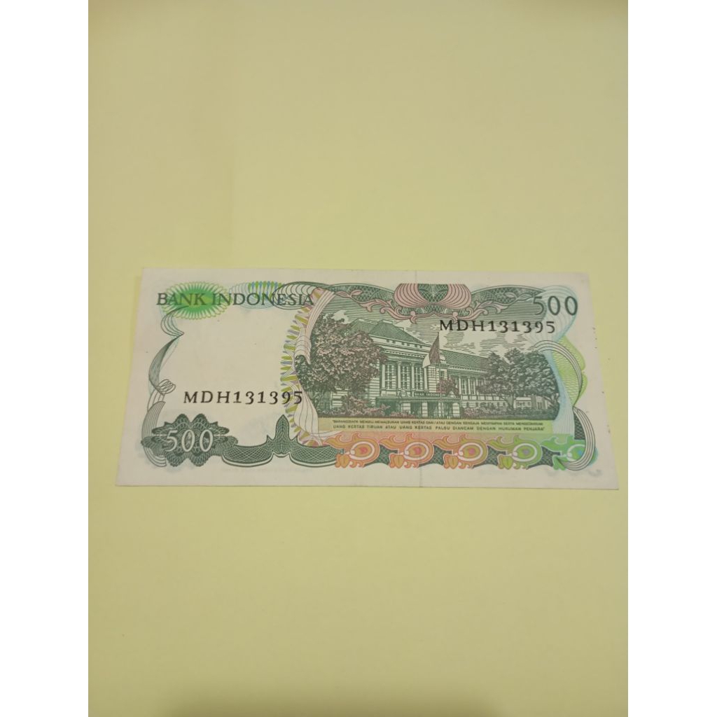 GENAP / GANJIL No seri MDH 131395 Uang kertas kuno Indonesia Asli 500 Bubang tahun 1982,original