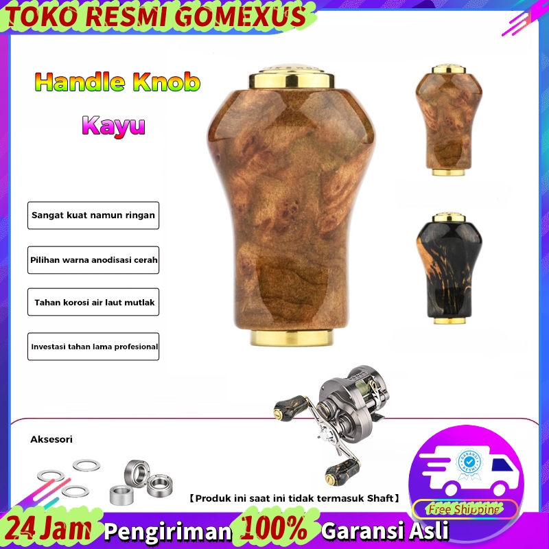 Gomexus Handle Knob Reel Kayu cemara 22mm premium mewah Handle Kneop untuk Reel Spinning Shimano & D