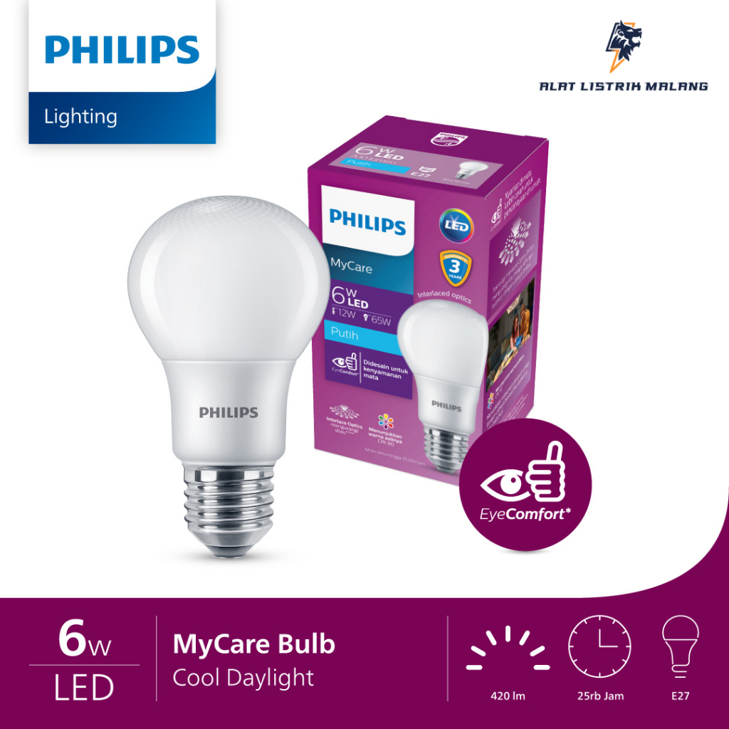 Lampu PHILIPS Led 6watt Putih