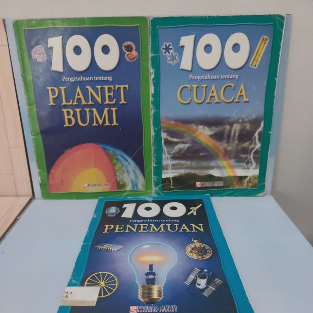 Buku Bacaan Pengetahuan Anak 100 Pengetahuan Tentang Penemuan / Planet Bumi / Cuaca Bahasa Indonesia