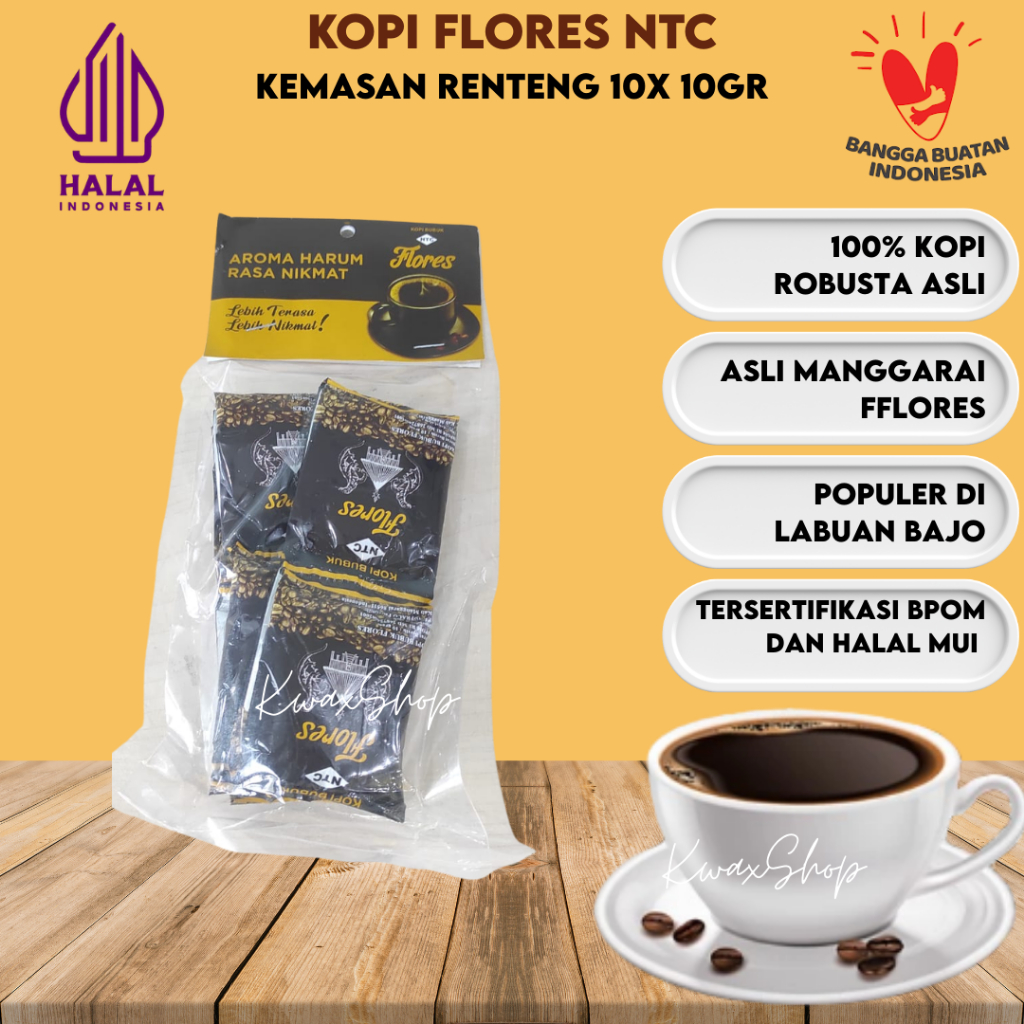 Kopi Flores "NTC" Asli Manggarai Kupang Sachet (10 sachet) / Kopi Labuan Bajo