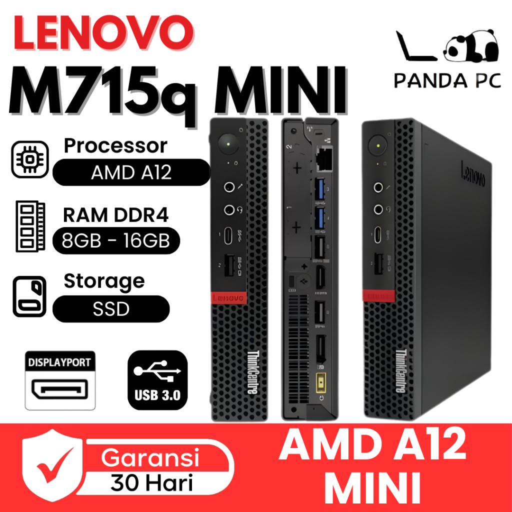 Lenovo ThinkCentre M715q Mini AMD A12 Series PC Tiny
