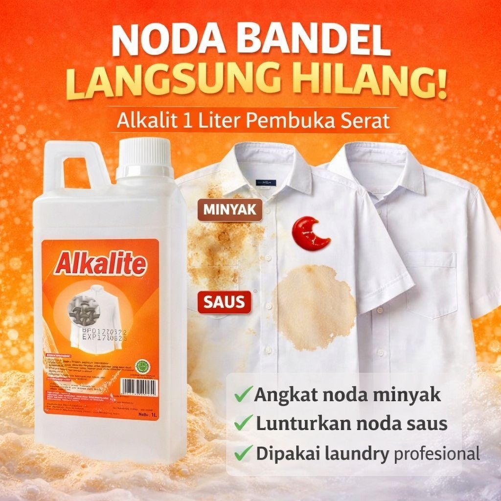 Alkali Laundry / Penghilang Noda Membandel / Booster Deterjen Laundry 1 Liter