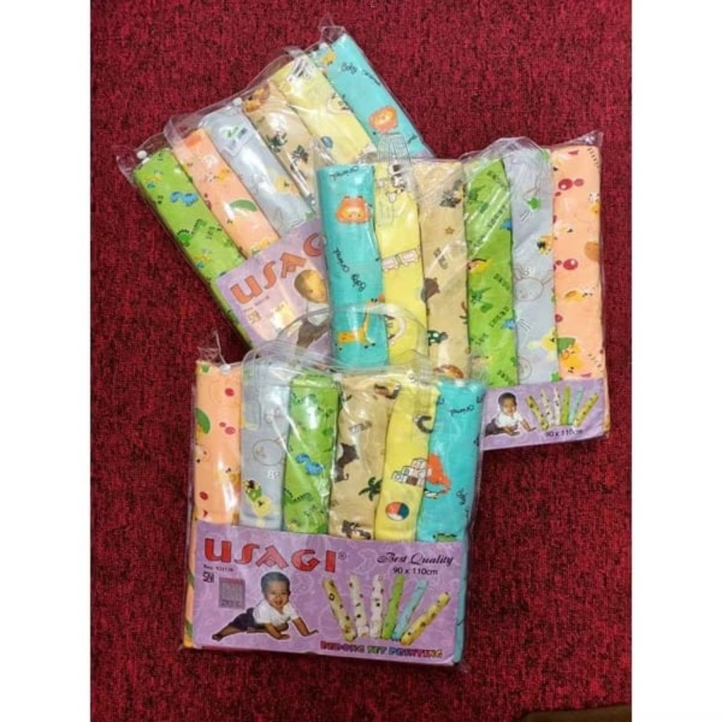 bedong bayi/bedong bayi usagi motif/6pcs bedong bayi merek Usagi/bedong usagi size 90x110/bedong usa