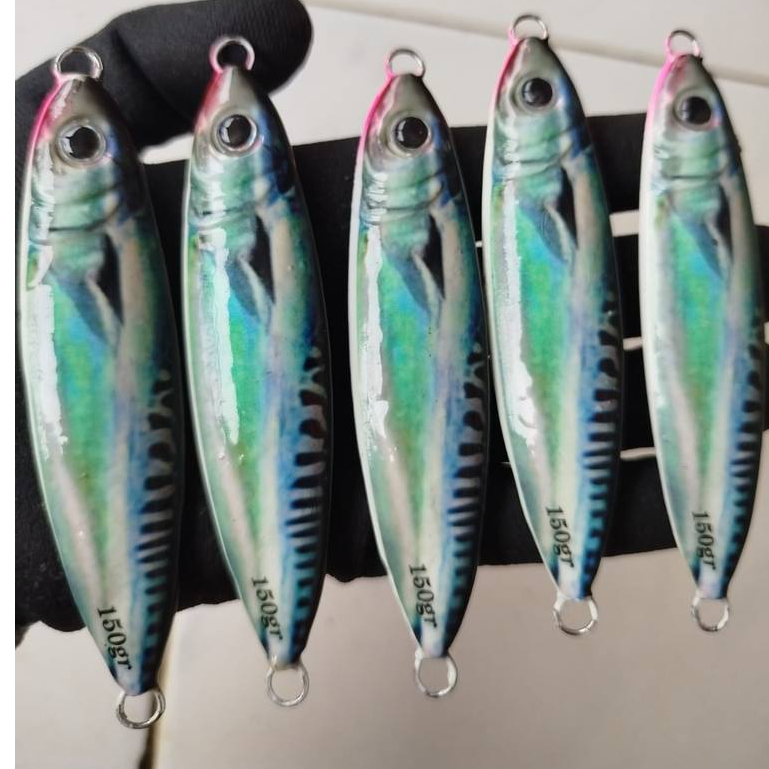 Metal jig 3D motif ikan asli full GID menyala terang 30 s/d 100 gram c sniper