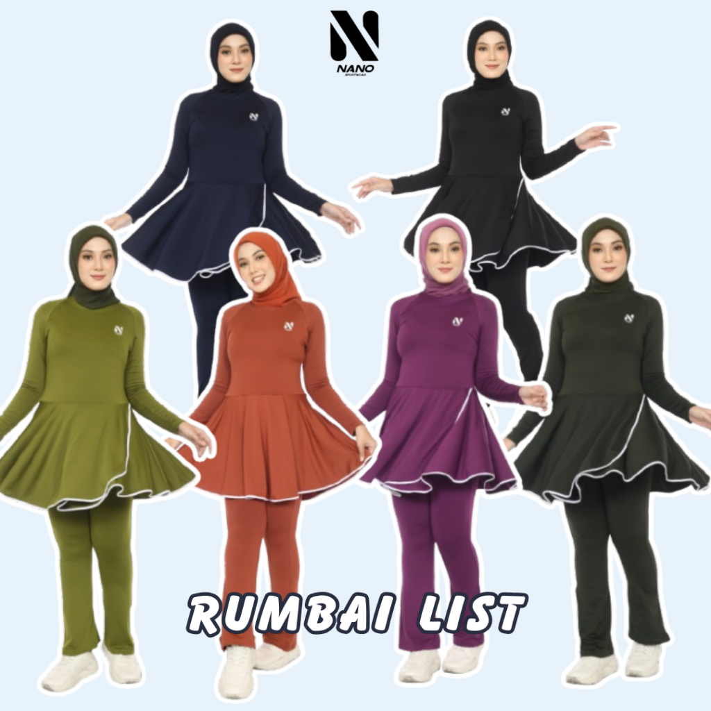 NANO SPORT - BAJU SENAM WANITA - SETELAN OLAHRAGA RUMBAI LIST