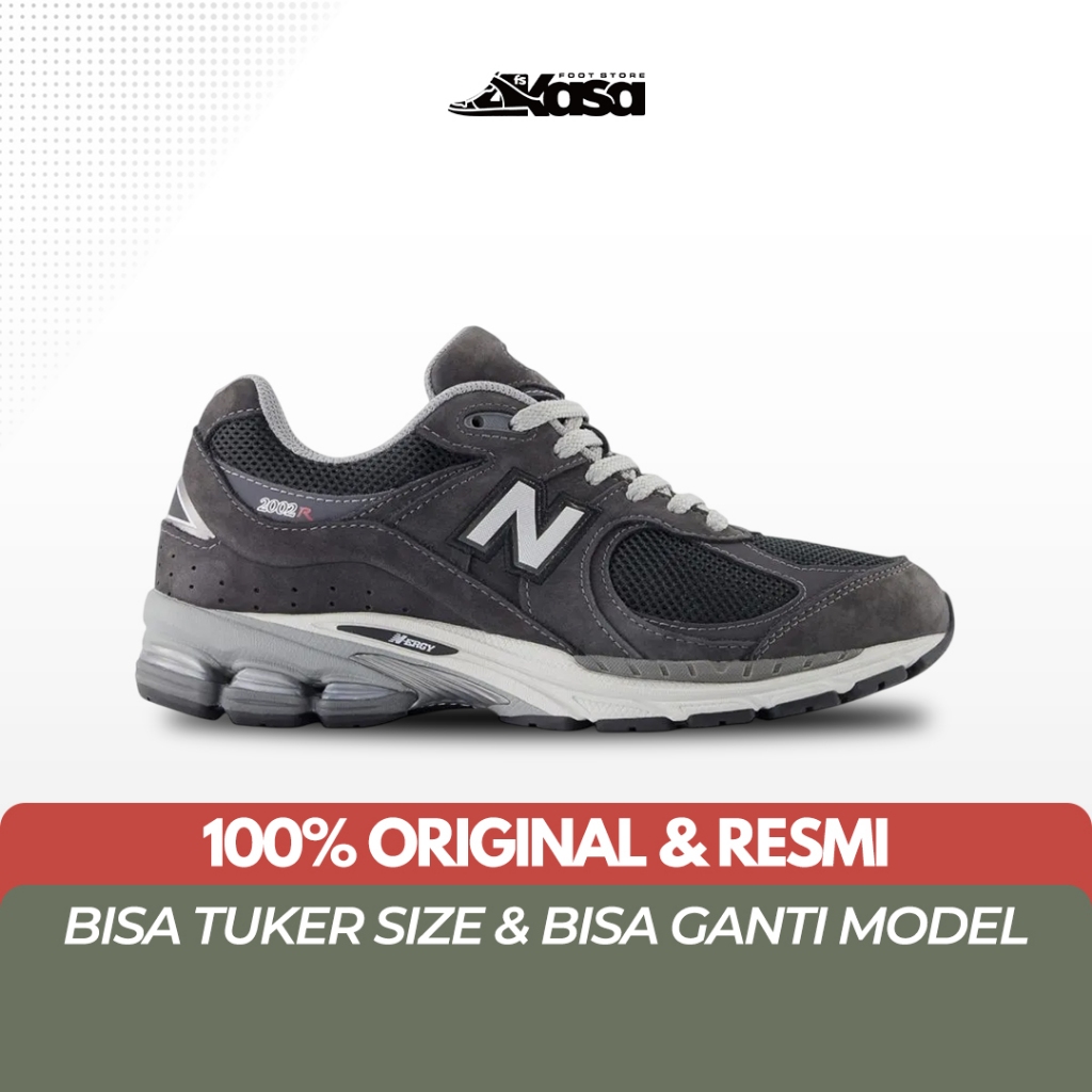 Sepatu Sneakers Pria NB 2002RAG 2002R Black Cement