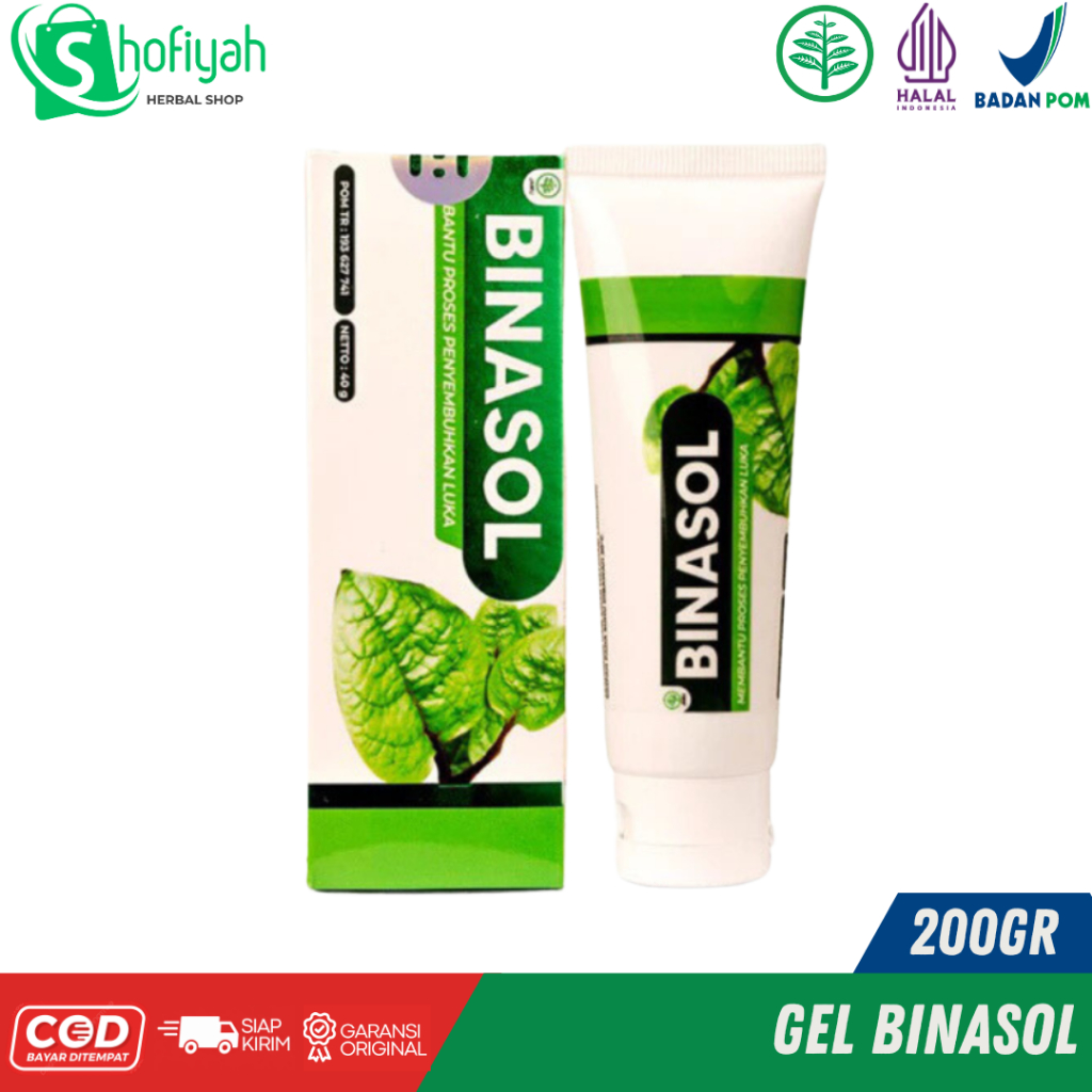 Binasol Gel Ekstrak Binahong | Gel Luka Herbal | Bantu Pengeringan & Penyembuhan Luka