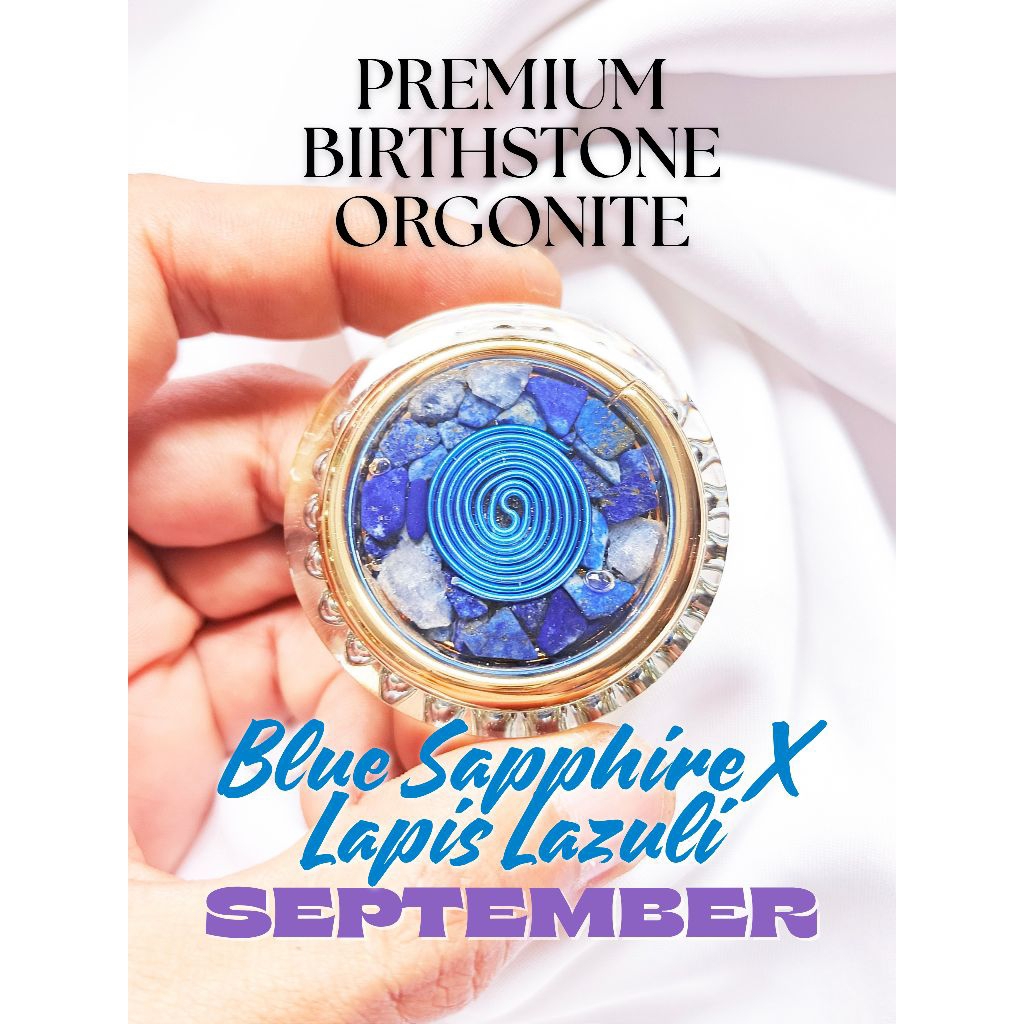 Premium Pocket Orgonite – Bulan Lahir September Kado Spesial Ulangtahun Unik Birthstone Crystal Blue