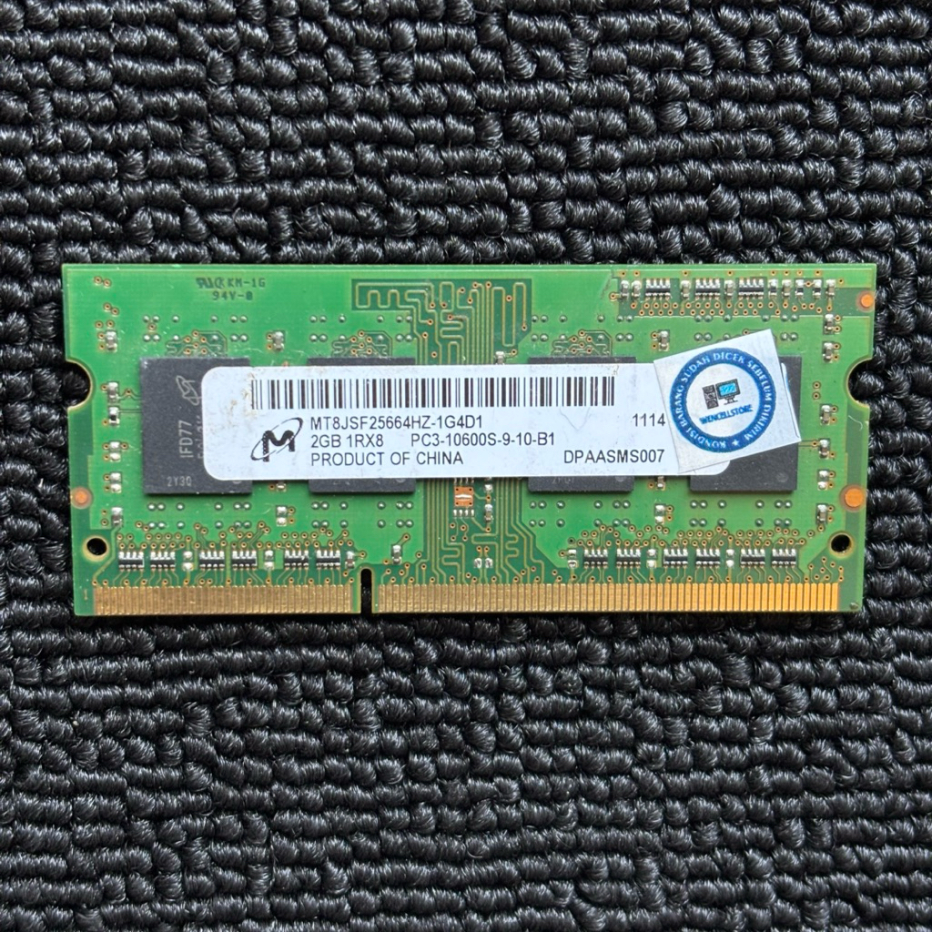RAM LAPTOP MICRON 2GB 1Rx8 PC3-10600S/1333MHZ DDR3