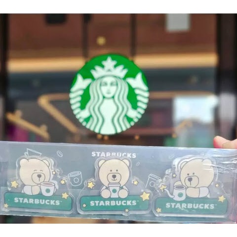 Starbucks Coffee Clip akrilik Bearista Bear Coffee Set Klip Klip Taiwan Limited