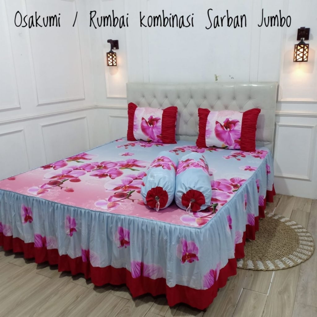 sprei rumbai kombinasi 180x200x20 sarban jumbo