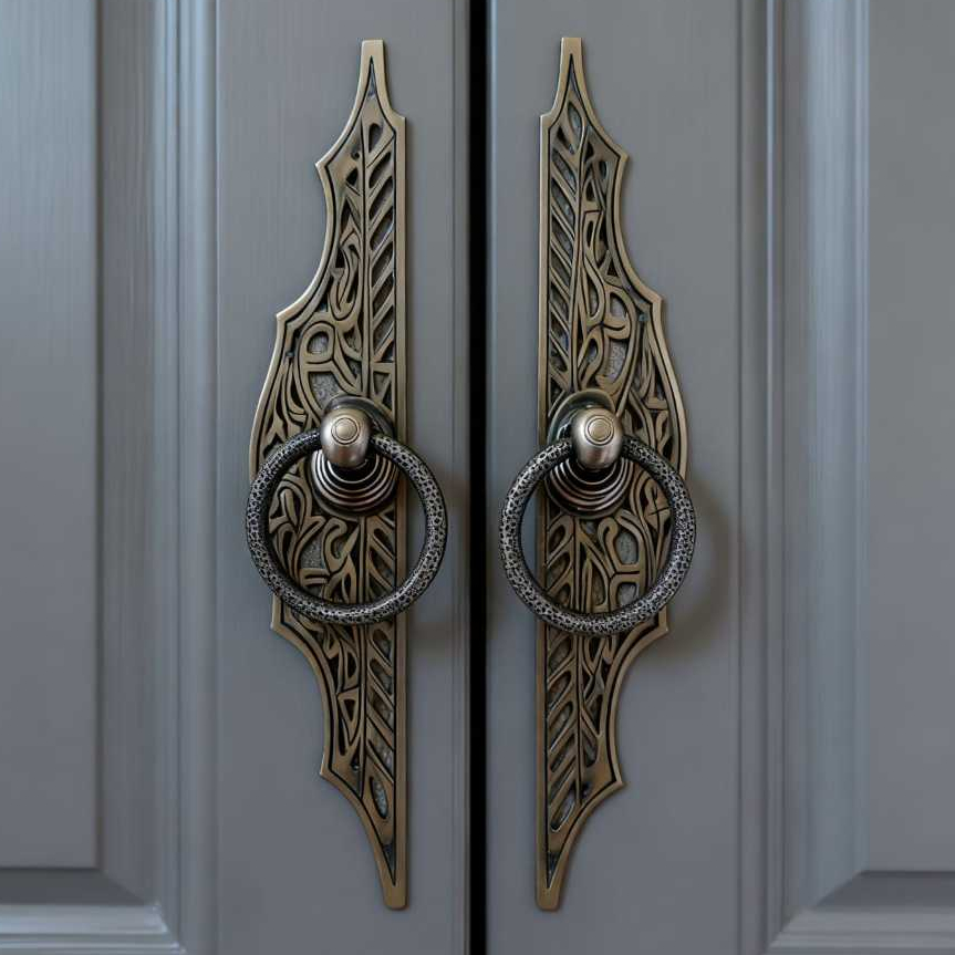 Handle Pintu Gebyok Kupu Tarung Kuningan Antik