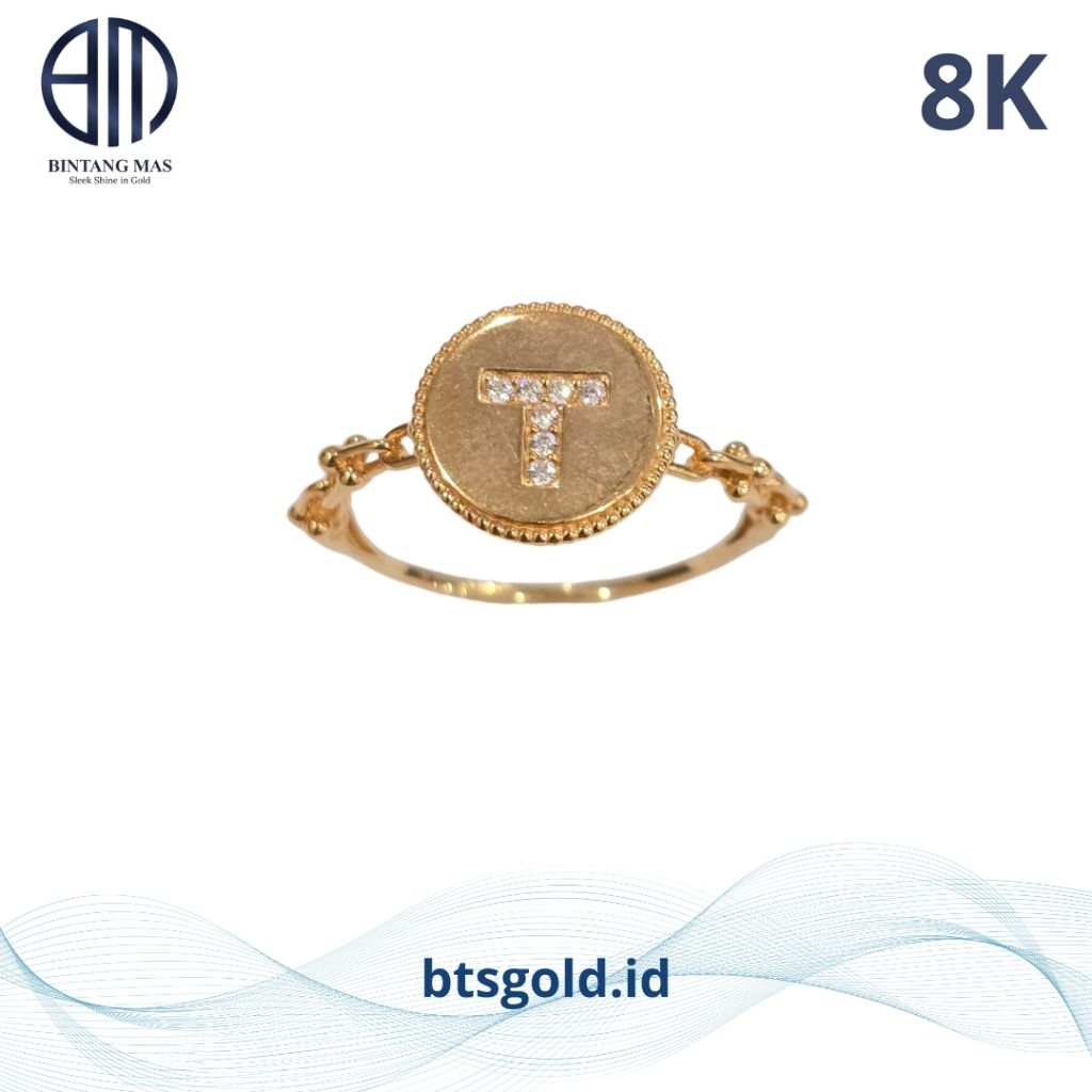 Cincin Emas Tiffany Permata | 8K