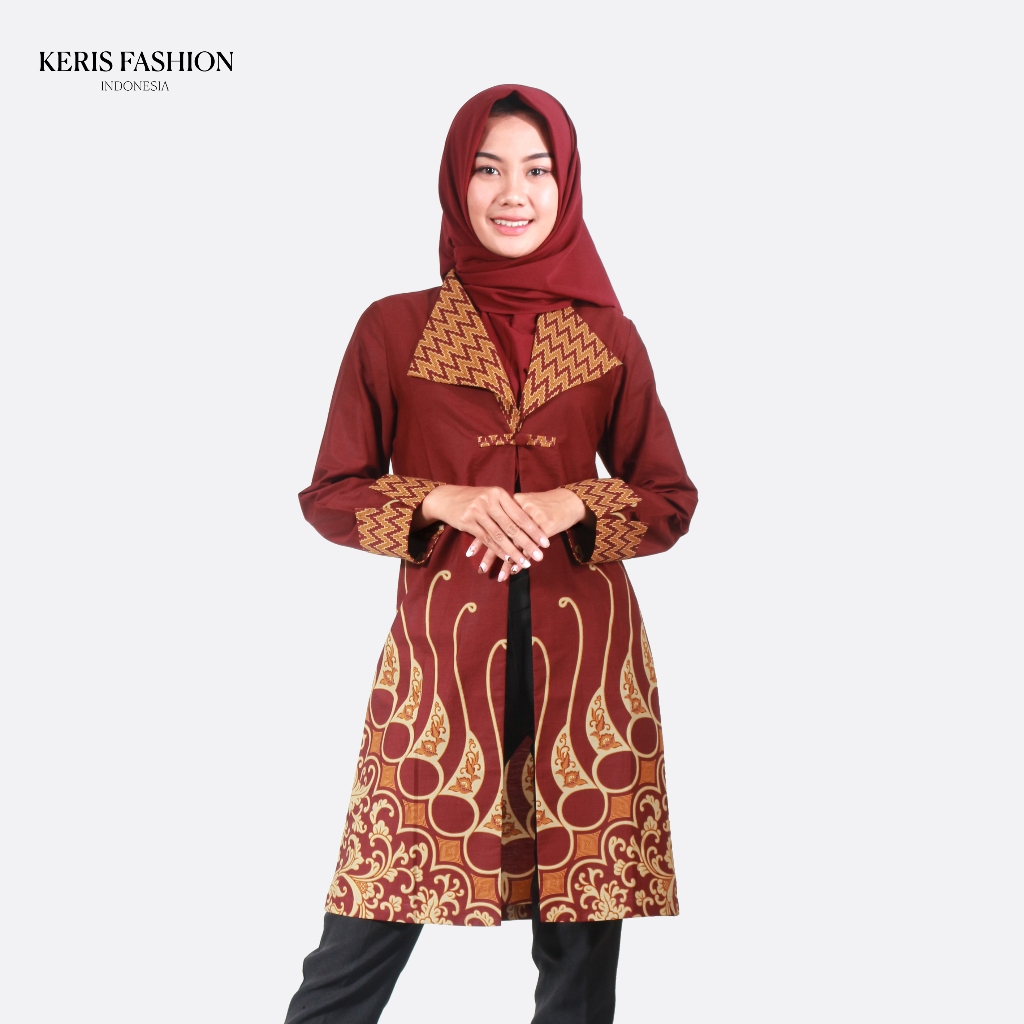 Keris Gallery Outer Batik Wanita Lengan Panjang Motif Parang Anom Komb. Tirtotejo