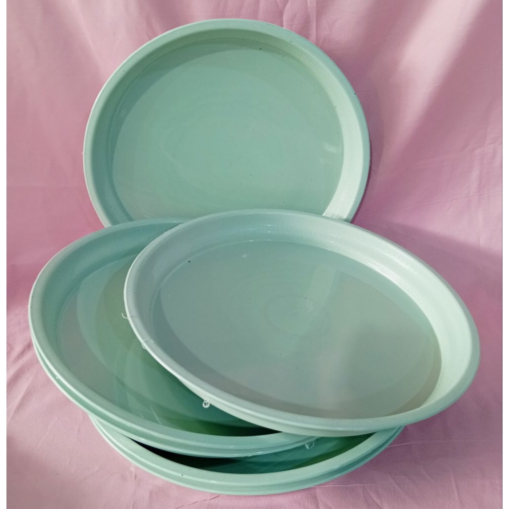 6 PCS NAMPAN PLASTIK BULAT TOSCA POLOS MURAH MERIAH