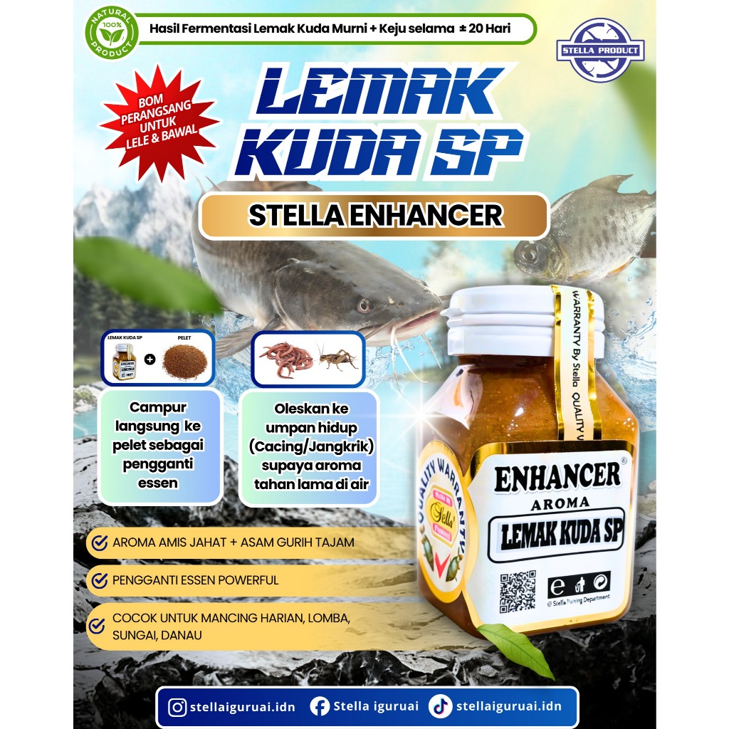 LEMAK KUDA SP | Stella Enhancer Original – Essen Umpan Spesialis Mancing Lele & Bawal | Aroma Amis A