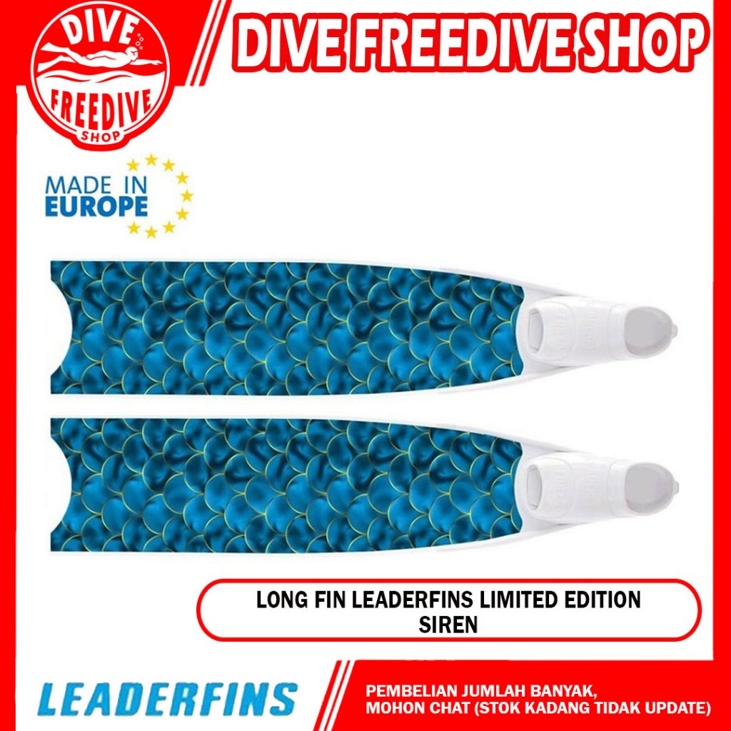 Long Fin Leaderfins Limited Edition Siren Fiberglass Pure Carbon Fins Kaki Katak Freediving Freedive