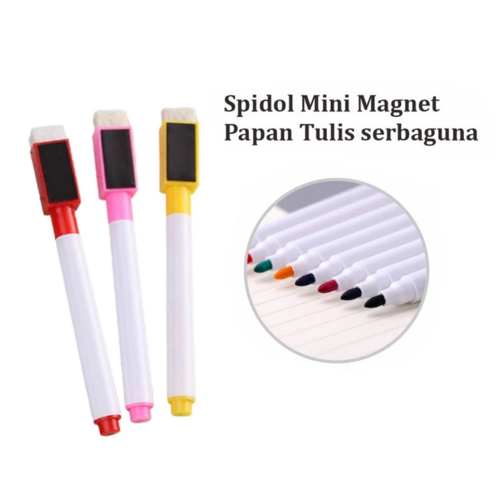ECERAN Spidol Warna Warni Papan Tulis Dengan Penghapus Sepidol Mini Wipe & Clean ATK018 - Grosir JKT