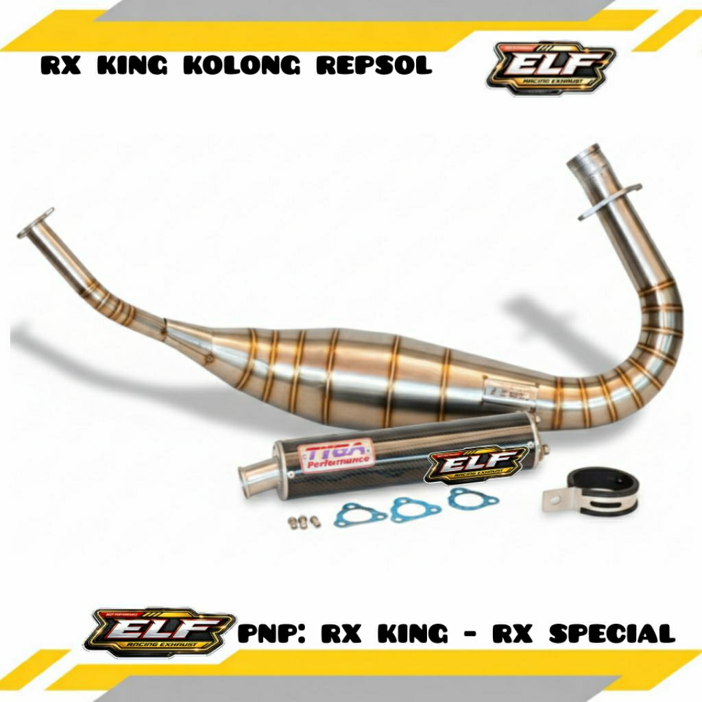 Knalpot RX King Repsol Kolong TYGA Performance Model Ninja Silencer Karbon PNP Suara Garing
