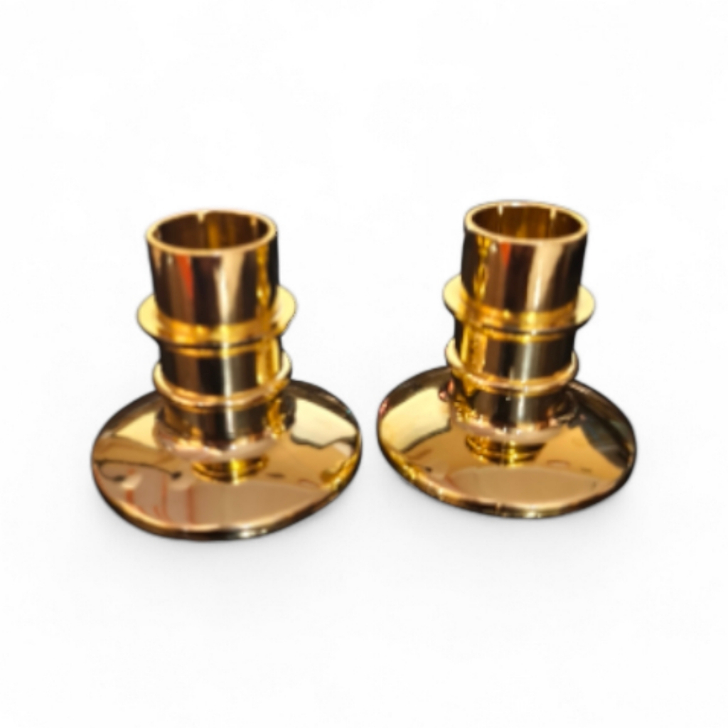 Sepasang (2 biji) Tatakan Plastik Wadah Tempat lilin LED elektrik warna Kuning P-08