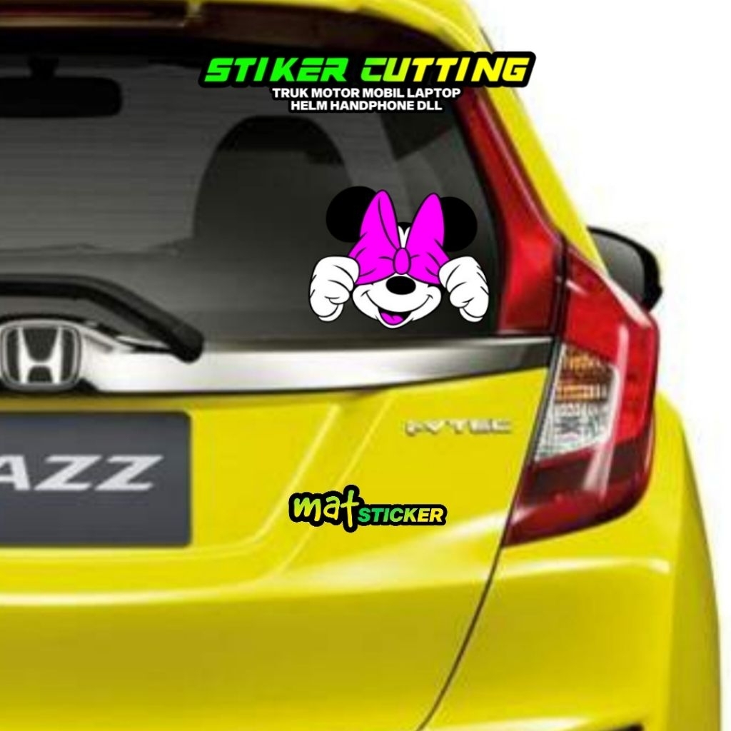 STIKER KACA BELAKANG MOBIL LOGO MICKEY MOUSE STICKER CUTTING